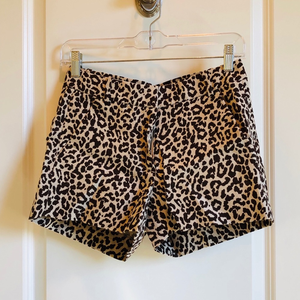 J. Crew Cheetah Print Linen Shorts